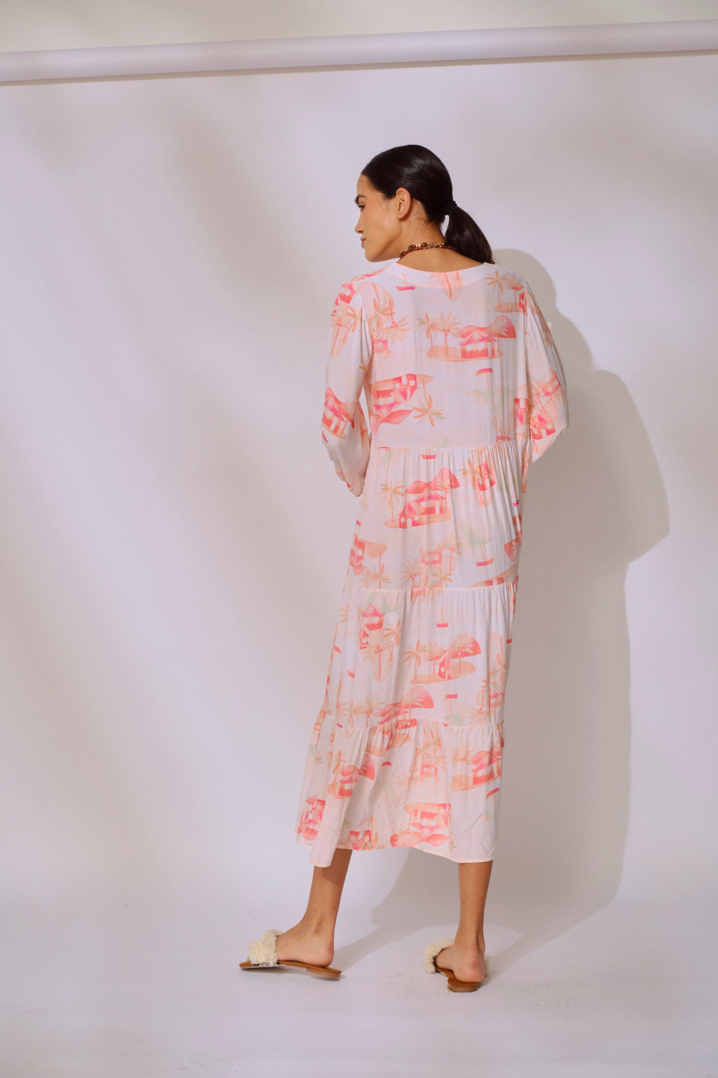 Kaia Dress Coral Palm