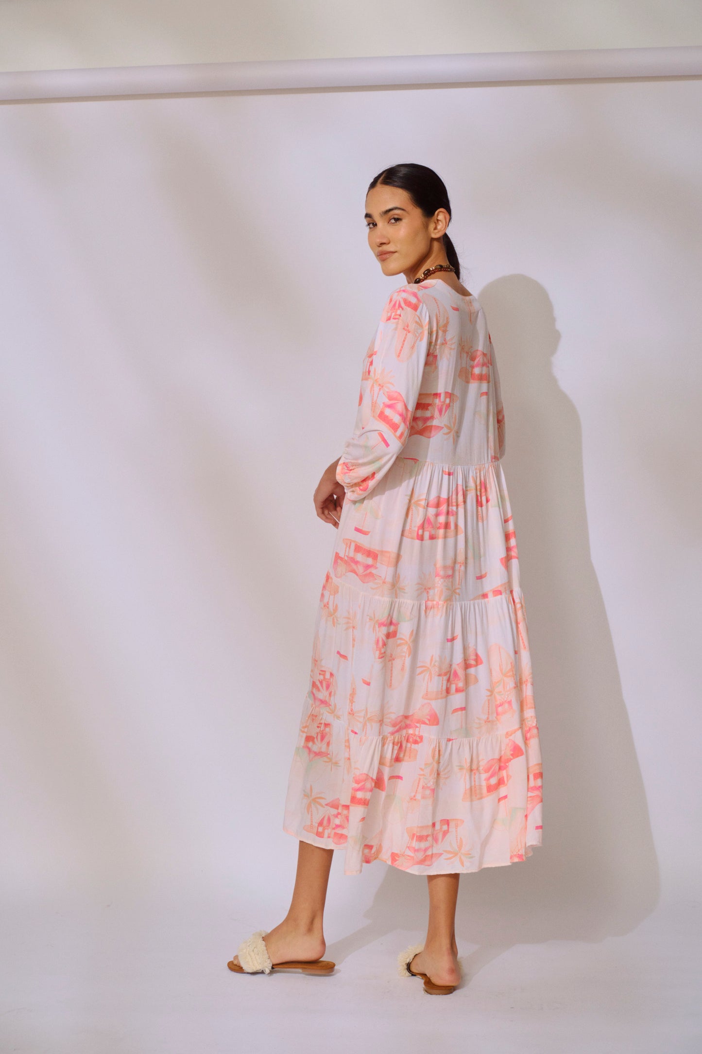 Kaia Dress Coral Palm